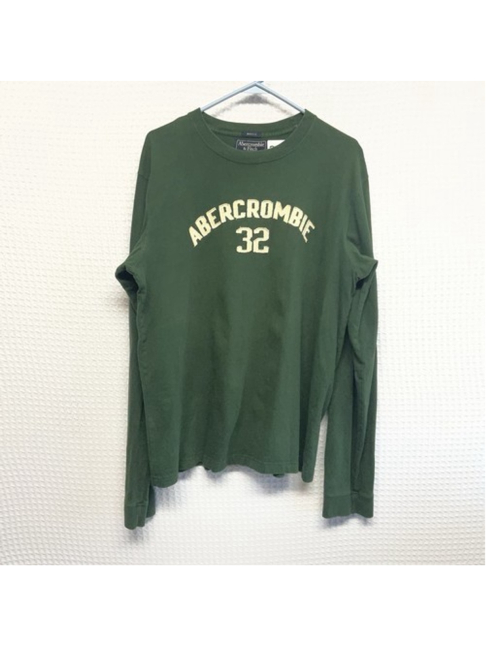 VTG Abercrombie & Fitch Green Muscle Logo Long Sleeve T-Shirt Top Men XL